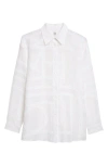 Totême Embroidered Organic Cotton And Silk-blend Voile Shirt In White