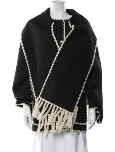 Pre-owned Totême Embroidered Scarf Jacket Wool In Gray