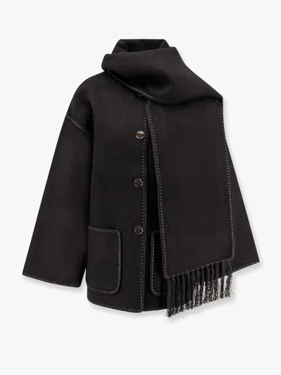 TOTÊME EMBROIDERED SCARF WOOL BLEND JACKET