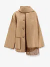 Totême Embroidered Scarf Wool Blend Jacket In Brown