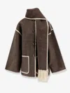 Totême Fringe Embroidered Scarf Wool Jacket In Brown