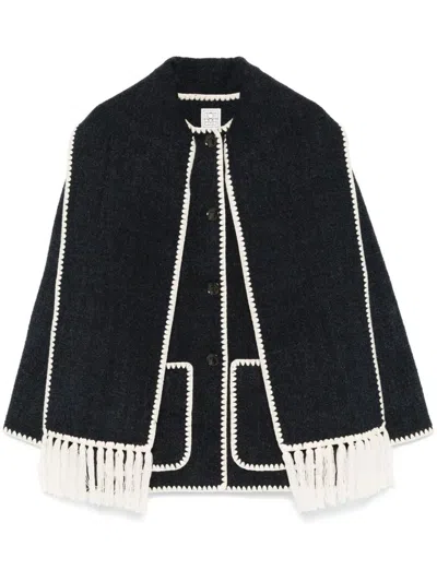 TOTÊME TOTEME EMBROIDERED SCARF WOOL JACKET