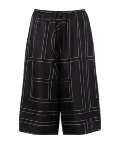 Totême Embroidered Silk Bermuda Shorts In Multi
