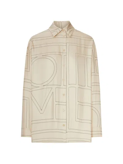 Totême Toteme Embroidered Silk Shirt In Multi