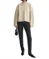 Totême Embroidered Wool Cashmere Knit Sweater In Beige In White