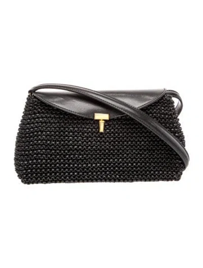 Pre-owned Totême Enameled Metal Triangle Tote In Black