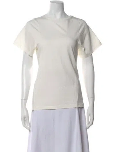 Pre-owned Totême Espera Bateau Neckline T-shirt In White