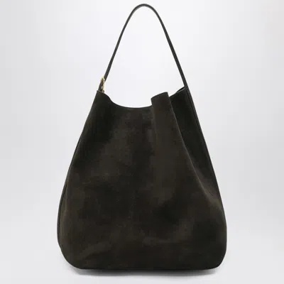 Totême Toteme Espressocoloured Suede Tote Bag In Brown
