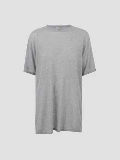 Totême Toteme Essential Knit Tee In Gray
