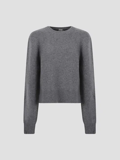 Totême Toteme Essential Oversized Knit Pullover In Gray
