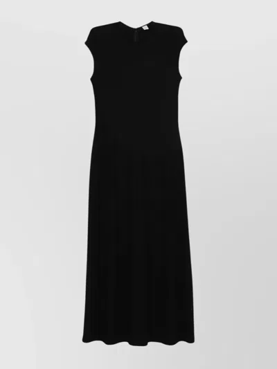 Totême Everyday Jersey Midi Dress With Belted Waist In Black