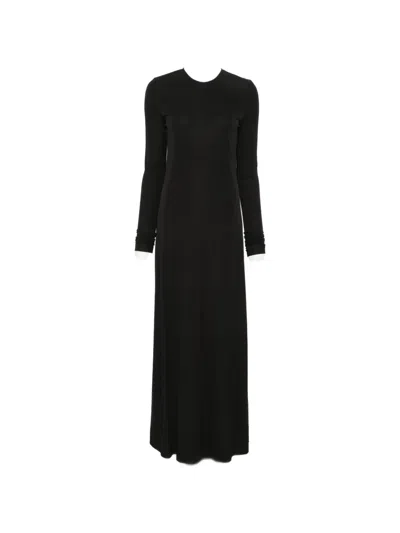 Totême Everyday Long-sleeve Maxi Dress In Black