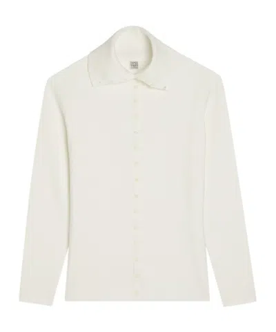 Totême Exquisite Knit Cardigan In White