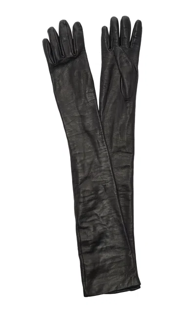 Totême Toteme Extra-long Leather Gloves In Black