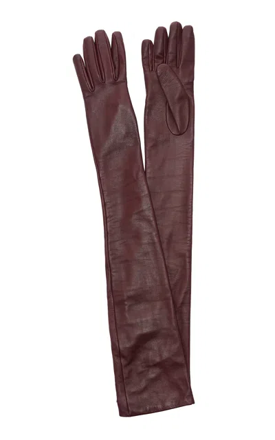 Totême Toteme Extra-long Leather Gloves In Red