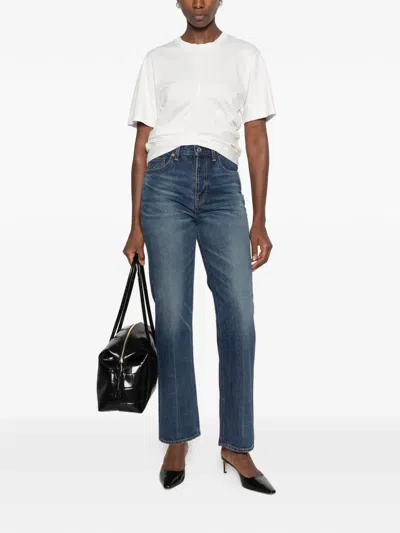 Totême Faded-effect Straight-leg Jeans In Animal Print