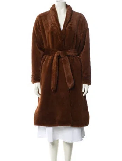 Pre-owned Totême Faux Fur Coat In Brown