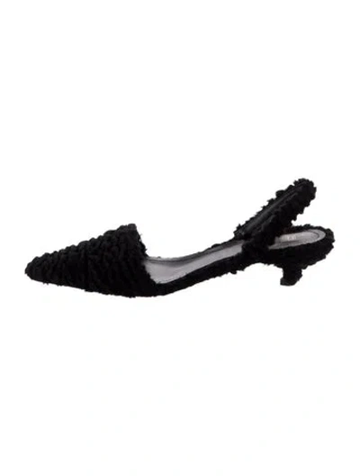 Pre-owned Totême Faux Fur Slingback Pumps In Black