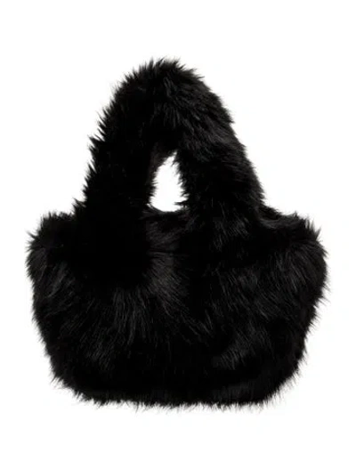 Pre-owned Totême Faux Fur Tote In Black
