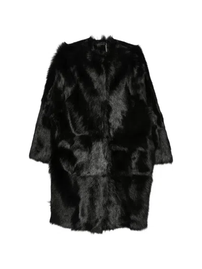 Totême Faux-fur Coat In Black