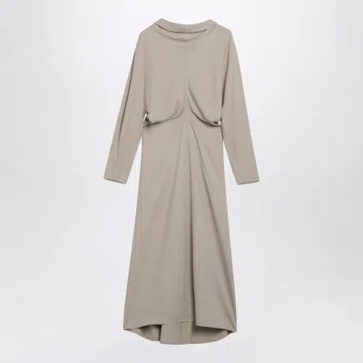 Totême Toteme Fawn Slouch Waist Long Dress In Gray