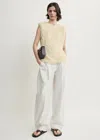 Totême Feathered-jersey Top Eggshell In Neutral