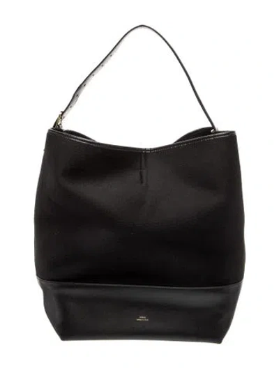 Pre-owned Totême Felt Belted Doublé Tote In Black