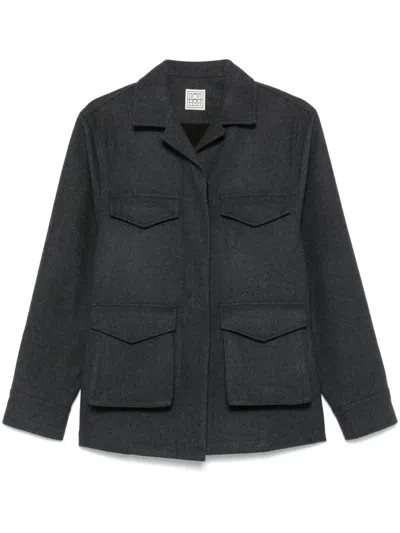 Totême Jacke Mit Aufgesetzten Taschen In Grau