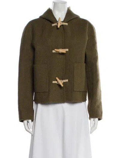 Pre-owned Totême Felted Duffle Jacket Wool Blazer In Green
