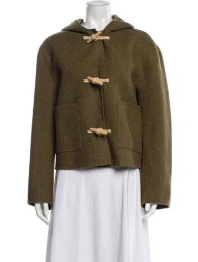 Pre-owned Totême Felted Duffle Jacket Wool Evening Jacket In Green