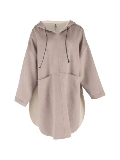 Pre-owned Totême Felted Hooded Coat In Neutral