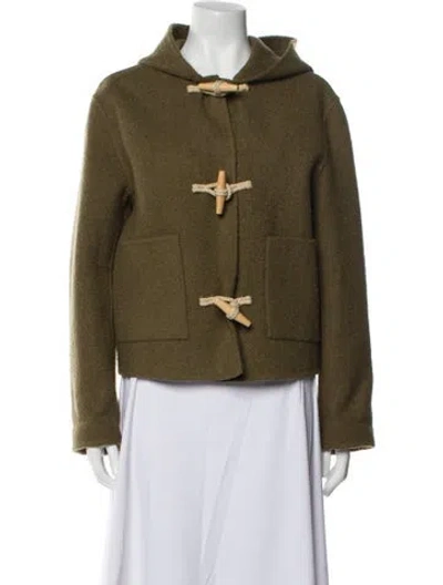 Pre-owned Totême Toteme Felted Wool Jacket In Green
