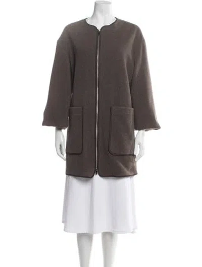 Pre-owned Totême Felted Wool Jacket Wool In Brown