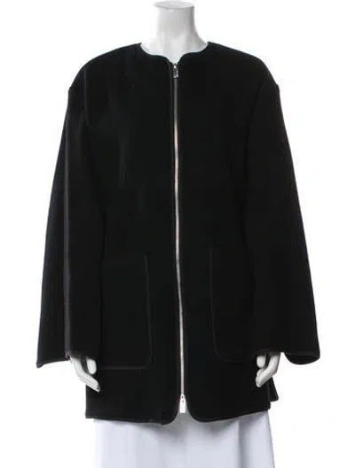 Pre-owned Totême Felted Wool Jacket Wool Coat In Black