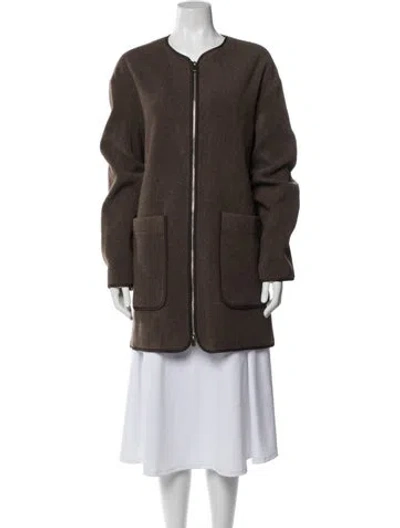 Pre-owned Totême Felted Wool Wool Coat In Brown