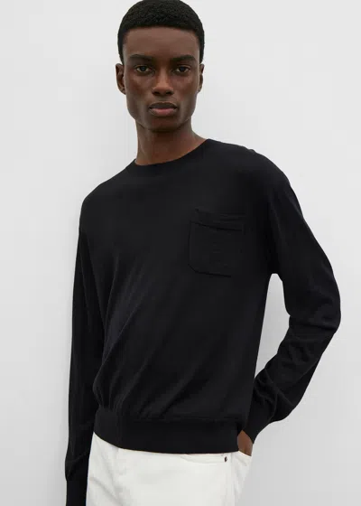Totême Fine Crew Black In Blue