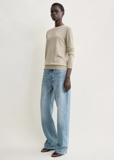 Totême Fine Crew Knit Fawn In Brown
