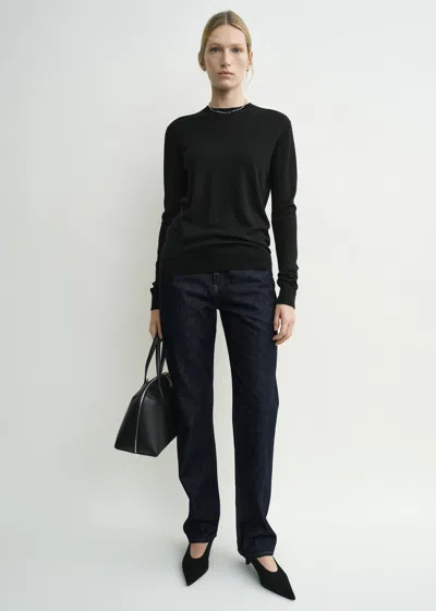 Totême Fine Crew Knit Midnight In Black