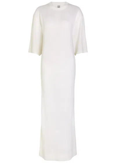 Totême Toteme Fine-knit Wool Maxi Tee Dress In Neutral