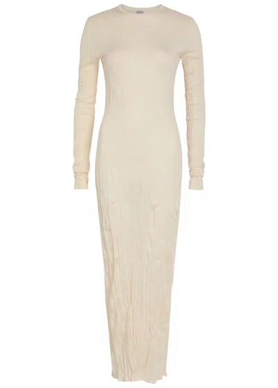 Totême Toteme Fine-knit Maxi Dress In Orange