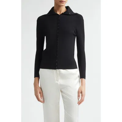 Totême Toteme Fitted Polo Cardigan In Black