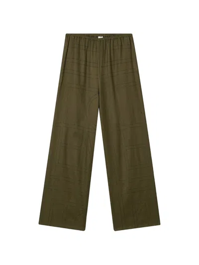 Totême Flannel Pajama Trousers In Brown