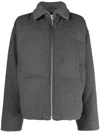 Totême Toteme Flannel Recycled Down Puffer Jacket In Gray