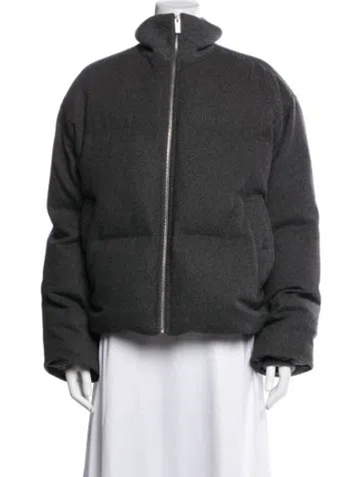 Pre-owned Totême Flannel Puffer Jacket Wool In Gray