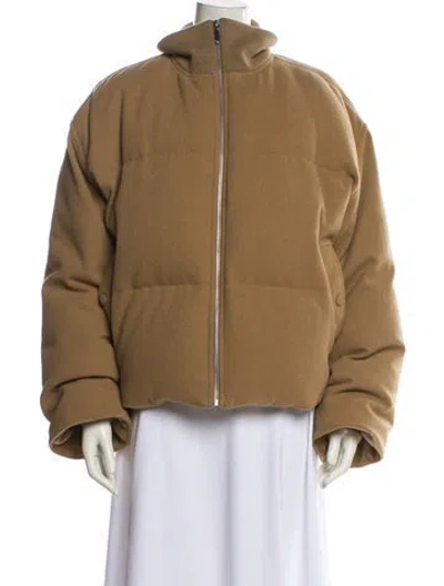 Pre-owned Totême Flannel Puffer Jacket Wool Jacket In Brown