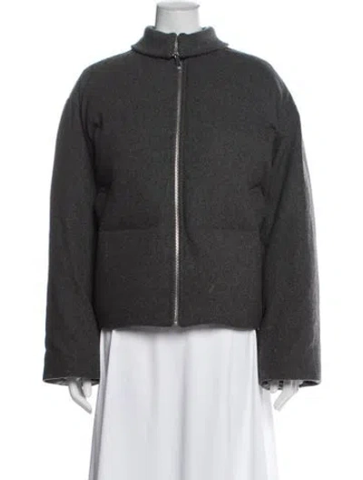 Pre-owned Totême Flannel Puffer Jacket Wool Jacket In Gray