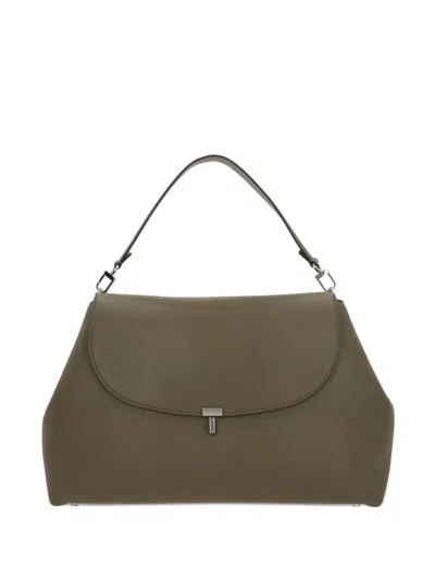 Totême Flap Leather Shoulder Bag In Green