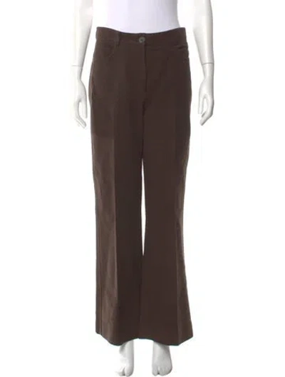 Pre-owned Totême Flared Moleskin Trousers Wide Leg Pants In Brown