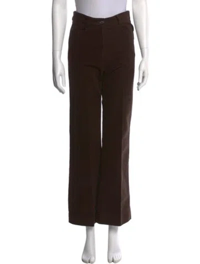 Pre-owned Totême Flared Moleskin Trousers Wide Leg Pants In Brown