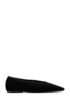 Totême Toteme Minimalist Velvet Ballerinas In Black